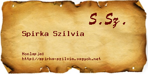 Spirka Szilvia névjegykártya