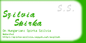 szilvia spirka business card